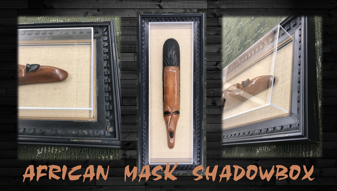 African Mask Custom Shadowbox Framed