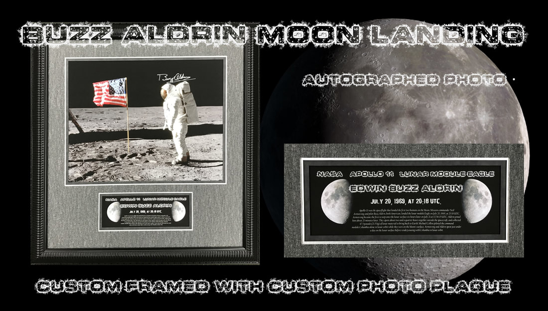 Buzz Aldrin Autographed Moon Landing Photo Custom Framed