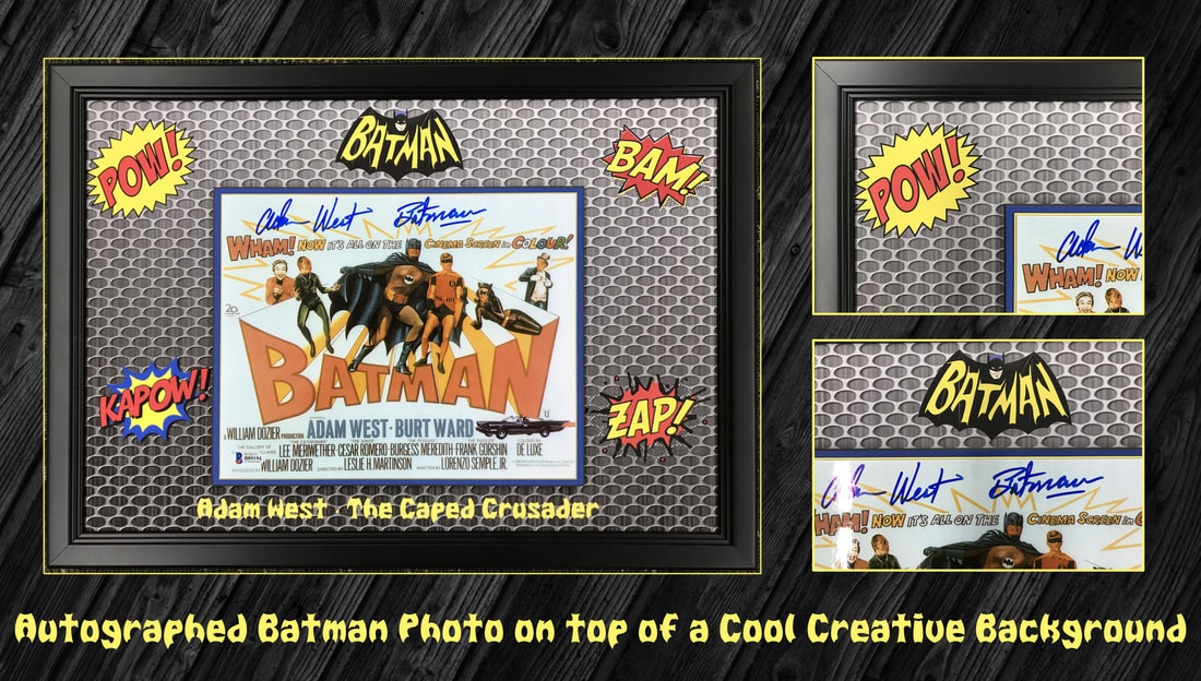 Adam West & Burt Ward Autographed Batman & Robin Custom Framed 