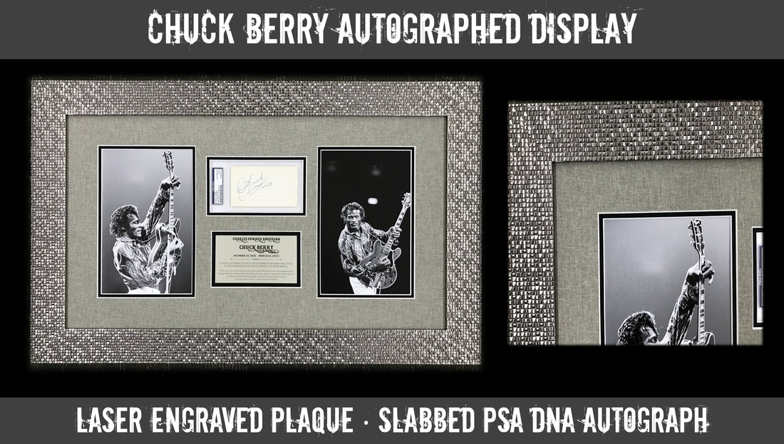 Chuck Berry Autographed Custom Framed Display