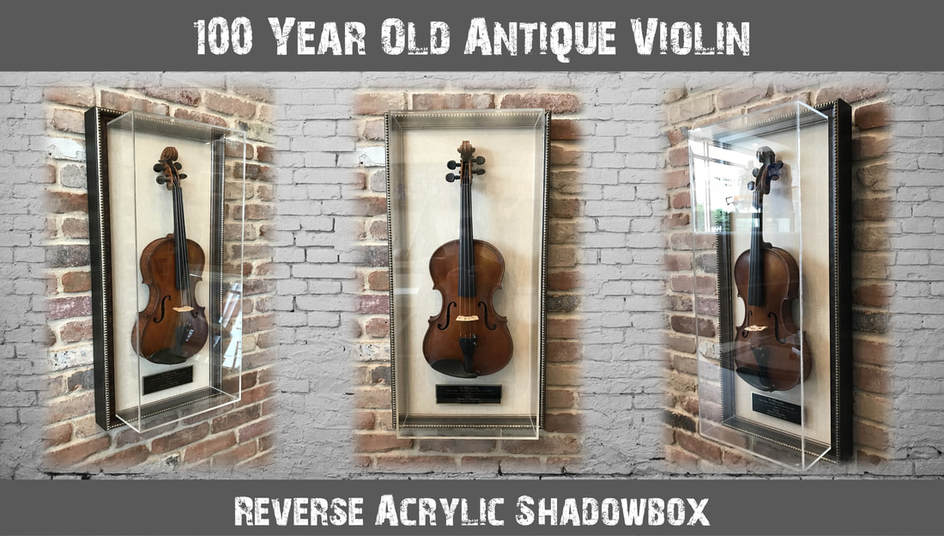 100 Year Old Antique Violin Custom Framed Shadowbox