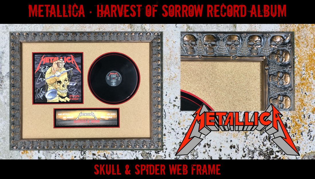 Metallica Harvest of Sorrow Autographed Record Album Custom Framed