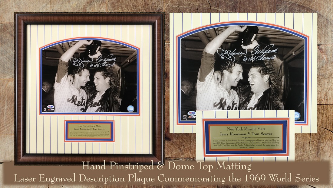 New York Mets Tom Seaver & Jerry Koosman Autographed Custom Framed Display