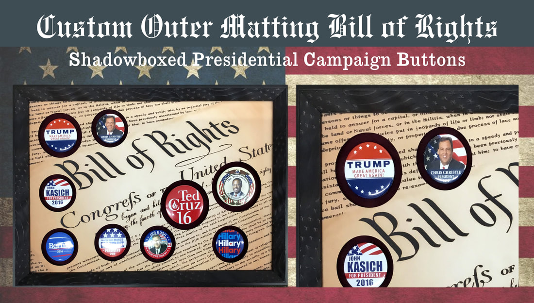 Presidential Campaign Buttons Custom Framed